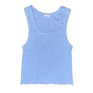 COTTON ON CROPPED BABY BLUE HIGH NECK RIBBED TANK TOP size xxs